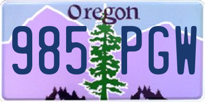OR license plate 985PGW
