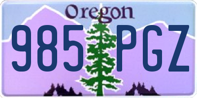 OR license plate 985PGZ