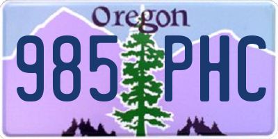 OR license plate 985PHC
