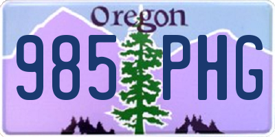 OR license plate 985PHG