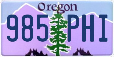 OR license plate 985PHI
