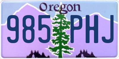 OR license plate 985PHJ