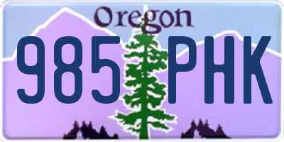OR license plate 985PHK