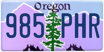 OR license plate 985PHR