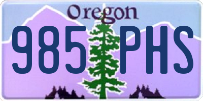 OR license plate 985PHS