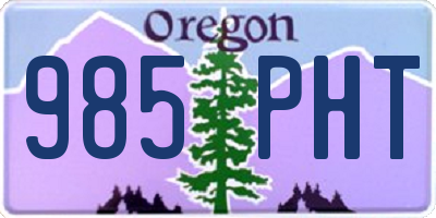 OR license plate 985PHT