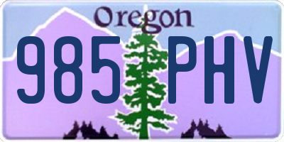 OR license plate 985PHV