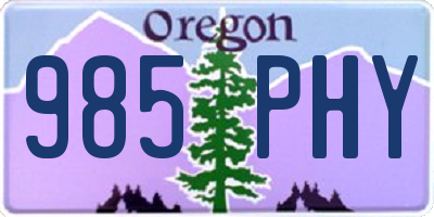 OR license plate 985PHY