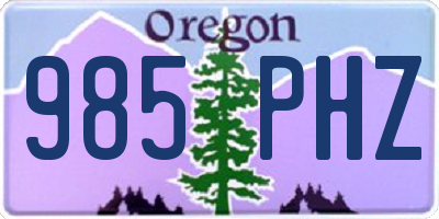 OR license plate 985PHZ