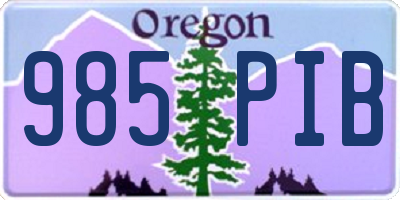 OR license plate 985PIB