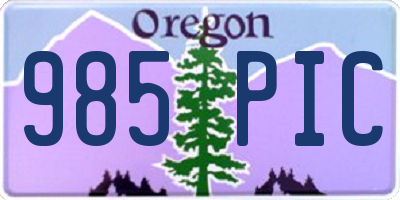 OR license plate 985PIC