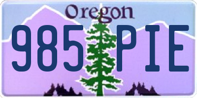 OR license plate 985PIE