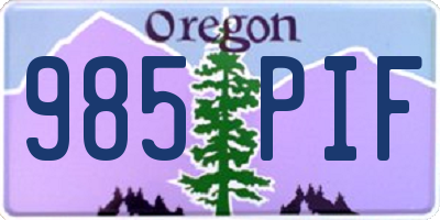 OR license plate 985PIF