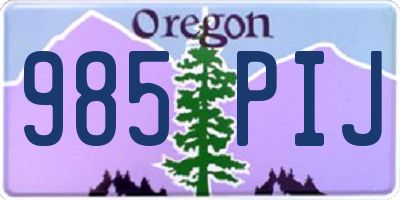 OR license plate 985PIJ