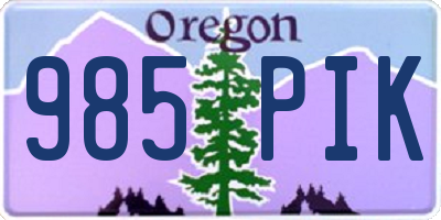 OR license plate 985PIK