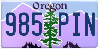 OR license plate 985PIN