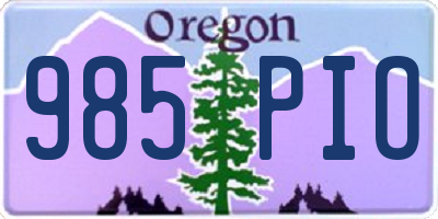 OR license plate 985PIO