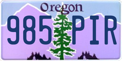 OR license plate 985PIR