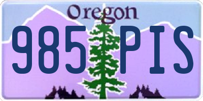 OR license plate 985PIS