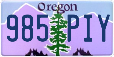 OR license plate 985PIY