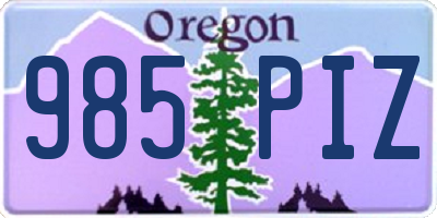 OR license plate 985PIZ