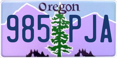 OR license plate 985PJA