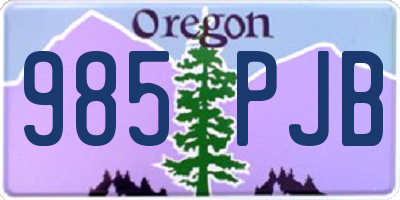 OR license plate 985PJB
