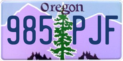 OR license plate 985PJF