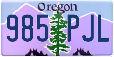 OR license plate 985PJL