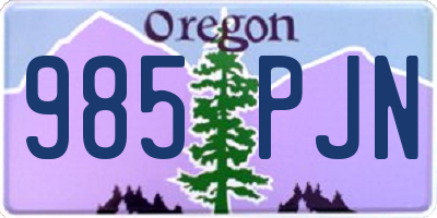 OR license plate 985PJN