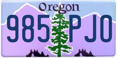 OR license plate 985PJO