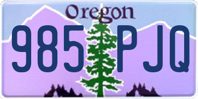 OR license plate 985PJQ