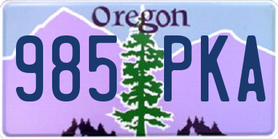 OR license plate 985PKA