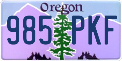 OR license plate 985PKF