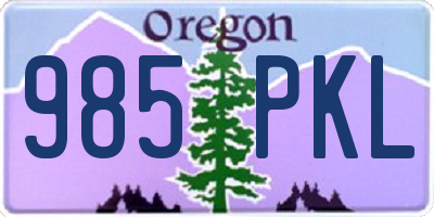 OR license plate 985PKL
