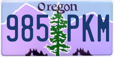 OR license plate 985PKM