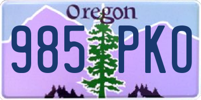 OR license plate 985PKO