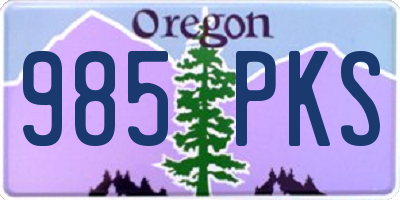 OR license plate 985PKS
