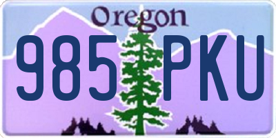 OR license plate 985PKU