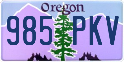 OR license plate 985PKV