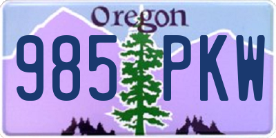 OR license plate 985PKW