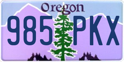 OR license plate 985PKX