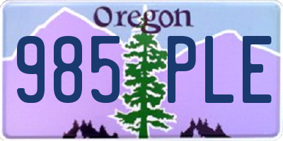 OR license plate 985PLE