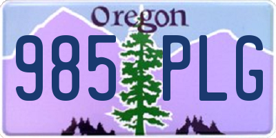 OR license plate 985PLG