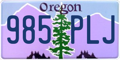 OR license plate 985PLJ