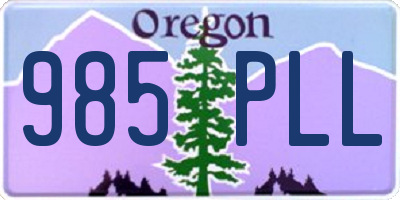 OR license plate 985PLL