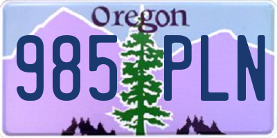 OR license plate 985PLN