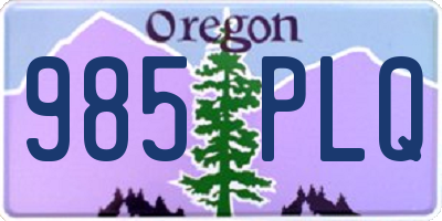 OR license plate 985PLQ