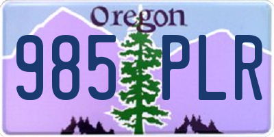 OR license plate 985PLR