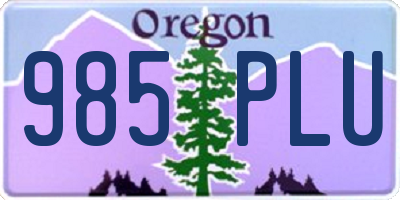 OR license plate 985PLU